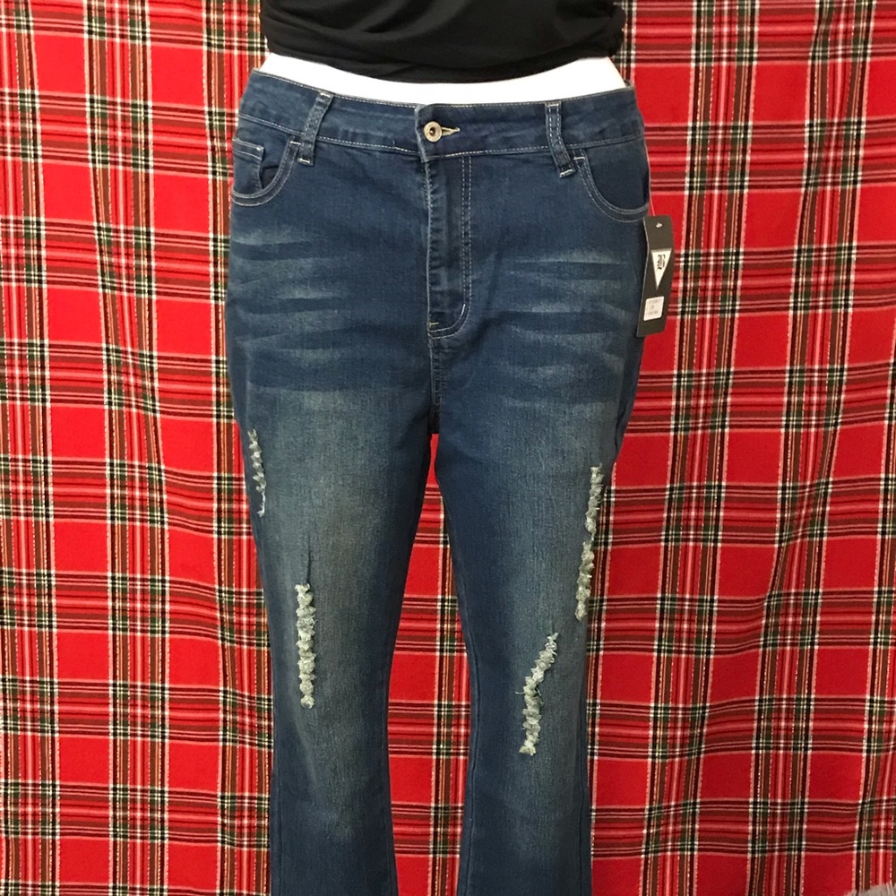Sizes 14-22 BE-GIRL Denim Distressed Skinny Jeans